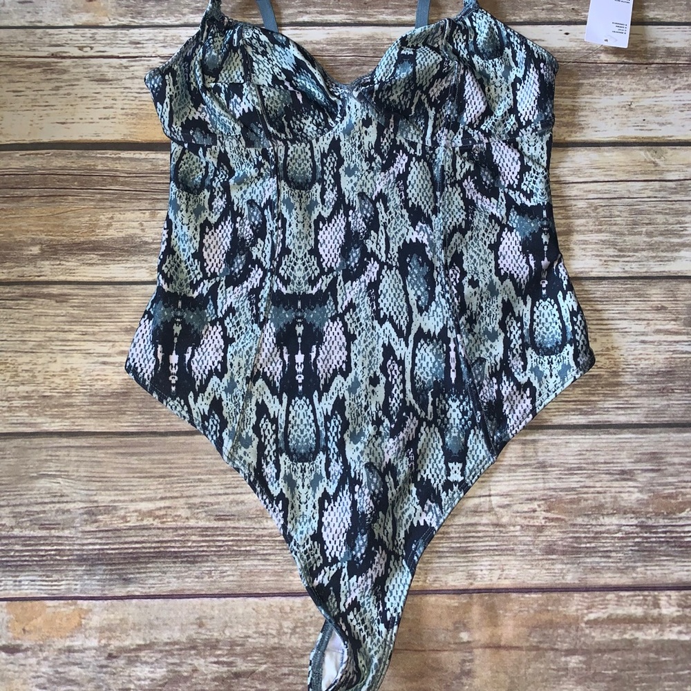 Teal Snake Skin Bodysuit